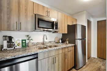 New wood-style cabinetry